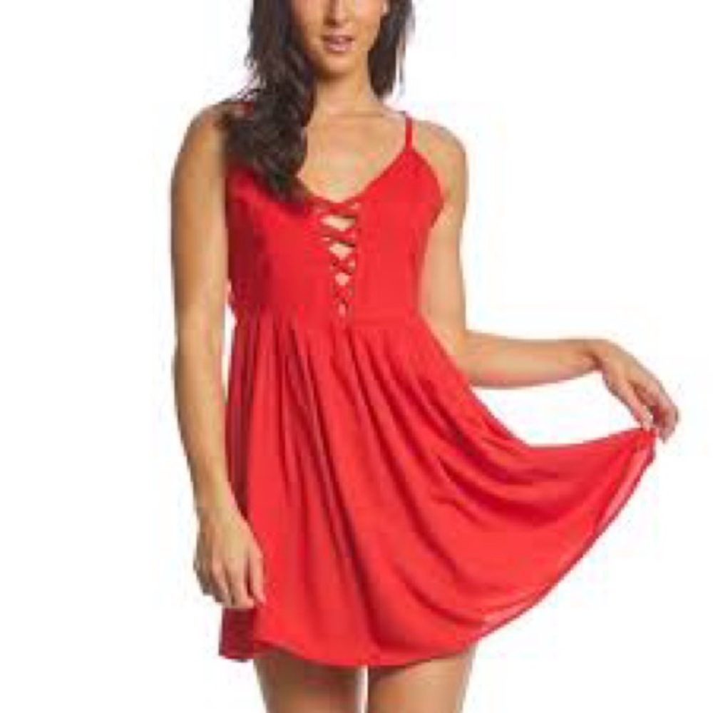 Volcom Red Cross Paths Dress - Size S NWT